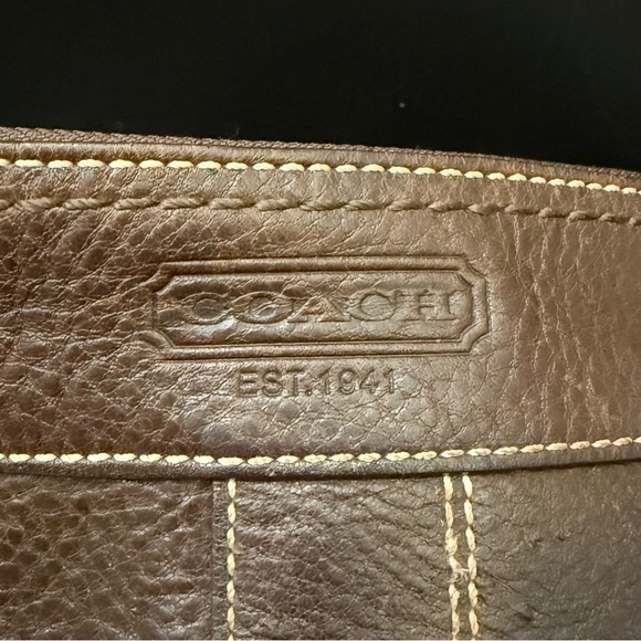 Vintage Y2K COACH 10398 Dark Brown Leather Bleecker Slim Shoulder Crossbody Bag - Picture 13 of 16